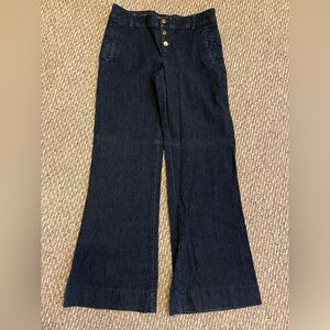 Vintage Lilly Pulitzer Women's Navy Wide-Leg Jeans